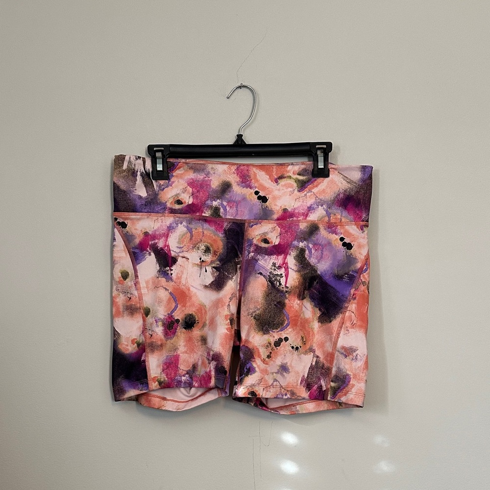 Nike Women's Abstract Pink and Purple Athletic Shorts